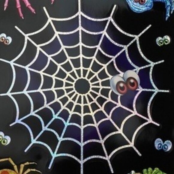 Vintage JMC Halloween Glitter Hologram Window Clings Decorations - Picture 2 of 2